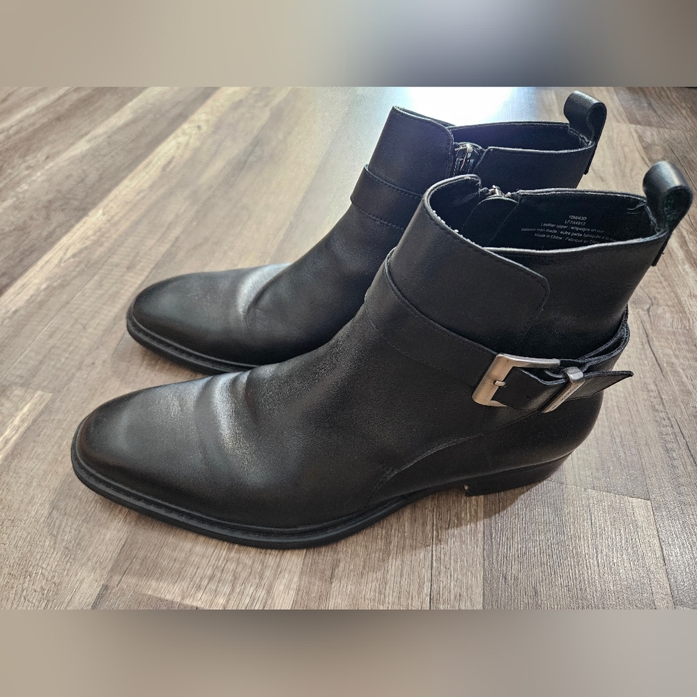 Karl Lagwrfeld Men's Black Leather Ankle Boots Size 10